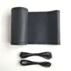 Capa de volante de carro couro costurada à mão verão antiderrapante microfibra costurada à mão capa de volante de carro quatro estações universal fina