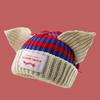 Diseño de Nicho Sombrero de Lana Tejida Personalizado Orejas de Cerdo de Gato Pareja Lindo y Cálido Otoño e Invierno Sombrero para Hombres y Mujeres Tendencia Estilo K