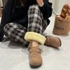 Invierno Nueva Llegada forro polar Engrosado Terciopelo de Cordero Pantalones a Cuadros para Mujer Adelgazantes Combinan con Todo Sueltos Casuales Pantalones de Pierna Ancha Pantalones de Moda