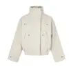Ropa de Algodón Cálida de Invierno para Hombre Magic Bear Estilo Retro Old Money Chaqueta Acolchada Imitación de Lana de Cordero con Forro de Terciopelo Abrigo de Algodón para Hombre