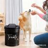 Barril Metálico para Armazenamento de Grãos Transfronteiriço Tanque Redondo para Ração de Animais de Estimação com Tampa de Ferro Galvanizado Grande Capacidade Barril para Armazenamento de Ração e Petiscos para Gatos e Cachorros