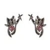 Pendientes de Gato Recogiendo Estrellas Lindos Japoneses y Coreanos, Personalidad Dulce y Fresca, Diseño Dulce, Pendientes de Chica Corazón Rosa, Pendientes para Mujer