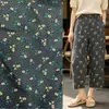Camisa de lino para hombre y pantalones de pierna ancha para mujer hechos a medida con tela transpirable, hipoalergénica y estampada de mezcla lino-tencel