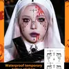 Halloween Transfronteiriço Sangue Cruzado Estilo Escuro Adesivos de Tatuagem à Prova d'Água Festa Adereços de Maquiagem de Terror Atmosfera Realista