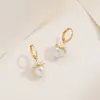 Brincos de Flor Chanel com Pérolas 2023 Nova Moda Super Fada Argola de Orelha Meninas Nicho High-end Elegante Brincos Elegantes
