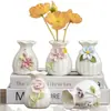 Flores de Cerámica Recogidas a Mano, Mini Jarrones Hidropónicos Creativos, Mesas de Café, Recipientes Pequeños para Flores Frescas, Adornos Decorativos, Arreglos Florales para Sala de Estar