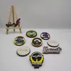 Broche Personalizado de Madeira Tridimensional com Texto Árabe Broche Criativo Selo Estéreo de Madeira Suporta Personalização em Grupo