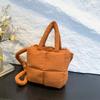 Bolso de Mujer Nuevo Estilo Bolso de Algodón Simple Suave de Gran Capacidad Bolso Tote de Hombro Nube Bolso de Mano Moderno para Niña