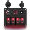 Cargador de Coche Piezas de Modificación de Coche Accesorios para Cargador de Coche Panel de Interruptor Combinado Cargador de Coche USB Doble de 3 Posiciones Cargador de Coche