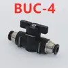 Interruptor de Válvula Neumática Manguera de Aire Conector Rápido Válvula de Bola Manual HVFF16/BUC4 6 8 10 12mm