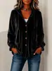 Chaqueta Cardigan con Capucha de Terciopelo Botonada Anuo Desarrollada por Sí Mismo 2026 Europea y Americana Otoño e Invierno Nuevo Transfronterizo Color Sólido Casual con Capucha