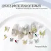 Exquisita Manicura Joyería de Aleación de Oro y Plata Lujo Accesible Mariposa Estéreo Retro Alas de Mariposa Metálicas Accesorios para Uñas