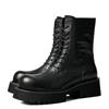 Una generación de cabello en el tubo botas Martin de hombre invierno británico cabeza grande suela gruesa botas de trabajo cuero de capa superior botas de motocicleta