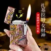 Encendedor de Moda Estilo Chino de Alta Calidad Zaki Lamu con Gas Recargable y un Sonido Fuerte al Abrirse, Regalo de Gama Alta
