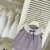 ¡Vestido de verano para bebé niña en morado taro! Vestido de tirantes de encaje con lunares morados elegante para niñas 2026