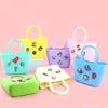Bolsa de Praia de Silicone DIY Porta-Moedas Perfurado Bolsa de Higiene Pessoal para Viagem ao Ar Livre Cesta de Armazenamento Grande Bolsa Tote