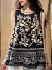 Top sin mangas muy popular estilo retro chino nueva moda nacional verano lujo ligero alta gama bordado pesado con cuentas