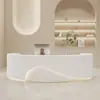 Balcão de Bar de Luxo para Salões de Beleza, Balcão de Recepção Moderno e Simples, Mesa de Atendimento para Centros de Beleza Médica e Bem-Estar, Balcão de Bar de Boas-Vindas Comercial
