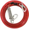 En Stock Correa de Acero para Perro con Hebilla de Doble Extremo, Cable Flexible para Exteriores, Opcional: Cabeza de Hebilla Recubierta de Goma Anti-Mordeduras