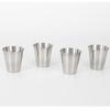 Suministro de fábrica, copa de vino de acero inoxidable de 70 ml, copa de vino pequeña, 4 tazas pequeñas con juego de tazas con botón a presión