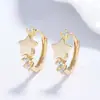 Pendientes de Estrella Cepillada Lujo Ligero Joyería para Orejas de Gama Alta para Mujer Plata de Ley 925 Adornos Transfronterizos Diseño de Nicho Brazalete para Oreja de Circonita