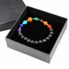 Pulsera de piedra volcánica natural de venta caliente transfronteriza europea y americana, pulsera colorida con cuentas de lujo ligero de piedra ojo de tigre, suministro directo de fábrica