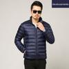2024 novo jaqueta acolchoada de algodão pena fina masculina gola alta com capuz curta portátil plus size casaco de inverno masculino leve e fino