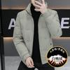 Chamarra de Plumas para Hombre Invierno Cálido Plumón de Pato Blanco GB Casual Cuello Top de Moda