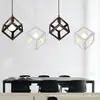 Luminária Pendente Quadrada de Ferro Estilo Retro Americano Industrial para Restaurante, Cafeteria, Loja de Roupas Única, Vitrine e Iluminação de Sala de Estar