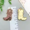 Chapéu Bota Pistol Head de Touro Cowboy Ocidental Lenço Liga de Liga de Zinco com Gotejamento de Óleo Acessórios de Joias DIY Pulseira Colar Pingente