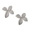 Brincos Pequenos Clássicos em Formato de Folha com Zircônias Coloridas Incrustadas, Exquisitos, Modernos, Elegantes e Versáteis para Uso Diário Casual
