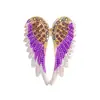 Broche Asas de Anjo Brilhantes de Luxo Leve com Diamantes Inteiros e Pedras Preciosas Multicores, Broche de Alta Qualidade para Ternos e Casacos