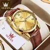Venta al por mayor de relojes de la marca Oulisi para dropshipping, relojes de cuarzo con diamantes, calendario dual, relojes luminosos para mujer, relojes para hombre de Tiktok