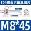 Tornillos de Acero Inoxidable 304 con Cabeza Redonda y Hexágono Interior, Pernos Semi-Redondos de Cabeza Plana, Tornillos de Combinación de Tres Piezas M2/M3M4M5M6M8