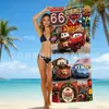 Toalla de Playa para Niños con Temática de Dibujos Animados Cars Mcqueen Toalla de Playa para la Costa Toalla de Baño de Microfibra