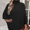 Otoño e Invierno nuevo Europeo y Americano Amazon comercio exterior color liso cuello alto chal Capa Transfronterizo suéter suéter abrigo para mujeres