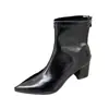 Botines de Puntera Fina First Encounter Season para Mujer, Tacón Alto, Versátiles, Estilo Hada, Nuevo Modelo 2026, Celebridad de Internet, Socialité, que Aumentan la Altura, Adelgazantes, Tacón Grueso