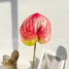 Flor artificial de palma vermelha pequena 3D flor falsa flor de plástico planta de decoração de interiores planta verde adereços de flor de casamento fotografia atacado