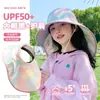 Sombrero de Protección Solar para Niños, Sombrero de Sol con Gradiente Abierto para Niñas, Protección UV, Chal de Sol de Verano para Playa, Sombrero de Sol de Pescador
