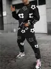 Traje de Sudadera con Cuello Redondo y Pantalón para Hombre Temu Transfronterizo Estampado 3D Moda Hip-Hop al Aire Libre Ropa Deportiva