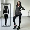 Novo conjunto de moletom com capuz para yoga: top com capuz emagrecedor, calça cropped casual esportiva de gola V que levanta o bumbum, camiseta fitness