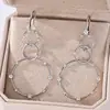 Brincos Femininos de Prata S925 com Moissanita, Duplo Círculo, Montagem Solta, Fornecimento Direto da Fábrica, Joia de Uso Diário Levemente Luxuosa, Simples e Elegante