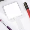 Espejo con logo personalizado, espejo de maquillaje, espejo cuadrado de mano con mango, espejo de tocador portátil de mano, fábrica