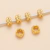 Anillo de oro de 18 quilates bañado en cobre con gran capacidad de retención de color, con cuentas huecas y orificio grande, ideal para pulseras, collares y accesorios de joyería DIY.
