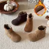 Botines Cortos Retro de Ante para Niños Otoño Invierno Niñas 2026 Suela Suave Botas Martin Nuevas Versátiles Bebé Birken Botas de Algodón