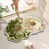 Tapete de Piso de Tierra de Diatomeas con Flores Perladas de Alta Gama Transfronterizo para Decoración de Entrada, Tapete Antideslizante para Baño