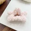 Pinza para el pelo de felpa de lana de cordero con forma de estrella de cinco puntas, Pinza de tiburón dulce para moño en la parte trasera de la cabeza, Accesorios para el pelo al por mayor