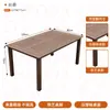 Mesa e cadeiras de jantar de plástico-madeira para exterior, mesa longa de metal na cor de madeira natural, uma mesa com quatro cadeiras, mesas e cadeiras para restaurantes em áreas cênicas