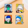 Pintura al óleo cultural y creativa Serie insignia humano hijo Van Gogh caricatura broche lindo personalizado bolso decoración accesorios moda