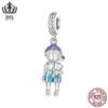 Aifule original cartoon s925 prata esterlina requintado menino gato diy pingente jóias contas soltas BSC877